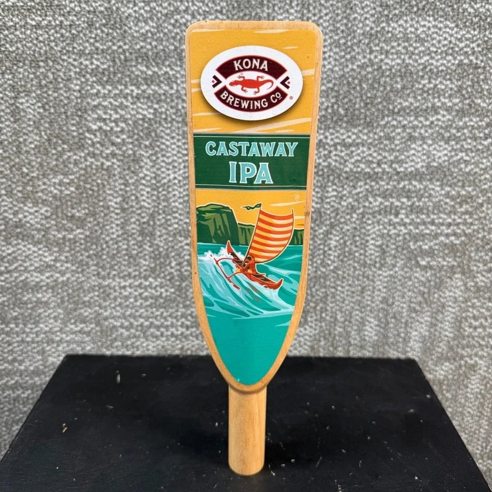 Kona Brewing Castaway IPA Beer Tap Handle Wood Paddle Hawaiian Bar Decor